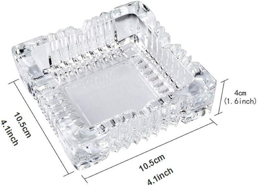 ZLY Square Glass Ashtray for Home Indoor and Outdoor Decorative Square Tabletop Ashtray for Cigars Cigarettes …