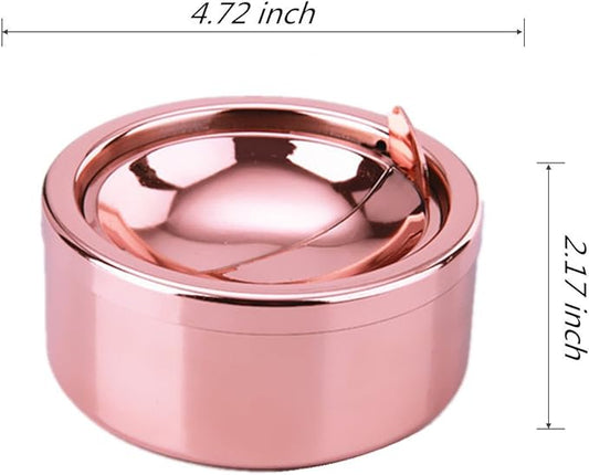 Zaoniy Outdoor Ashtrays with Lid, Ash Trays with Covers Outdoor, Ashtray Odorless, Ash Tray Sets for Cigarettes, Outside Covered Stainless Steel Iron Windproof Tabletop