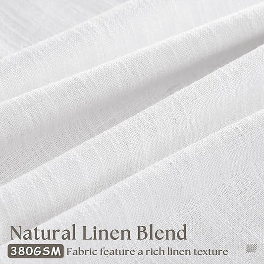 White Pinch Pleated Linen Curtains 102 Inches Long 60 Inch Width Linen Blend Light Filtering Window Curtains 102 Inch for Living Room Bedroom Patio Pinch Pleat Drapes Hooks Rings 1 Panel 60Wx102L