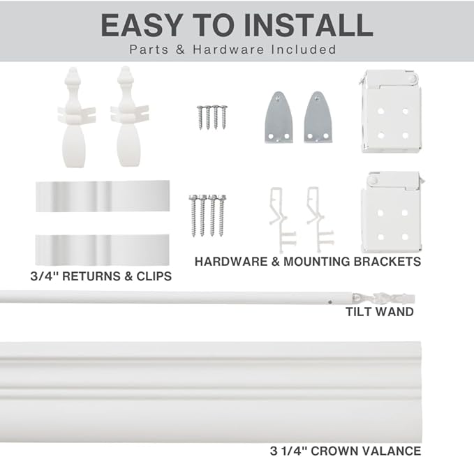 Lotus & Windoware Cordless, 2 Inch Faux Wood Blind, Window Blinds, Blinds & Shades, Blinds for Indoor Windows, Emobssed, 69" x 48", Bright White