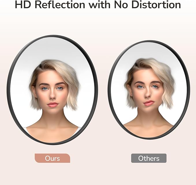 USHOWER 2- Pack Bathroom Mirrors for Over Sink, 30 Inch Circle Mirror with Metal Frame, Black Wall Mirror Modern Decoration for Vanity, Entryway, Living Room, Hallway and Bedroom