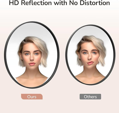 USHOWER 2- Pack Bathroom Mirrors for Over Sink, 30 Inch Circle Mirror with Metal Frame, Black Wall Mirror Modern Decoration for Vanity, Entryway, Living Room, Hallway and Bedroom