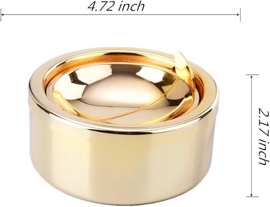 Zaoniy Outdoor Ashtray with Lid, Flip Top Stainless Steel Ash Tray Sets for Weed, Metal Windproof Ashtrays for Cigarettes, Smokers, Desktop Smoking Ashtray Office Patio Home Decor