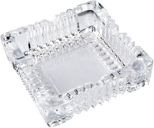 ZLY Square Glass Ashtray for Home Indoor and Outdoor Decorative Square Tabletop Ashtray for Cigars Cigarettes …