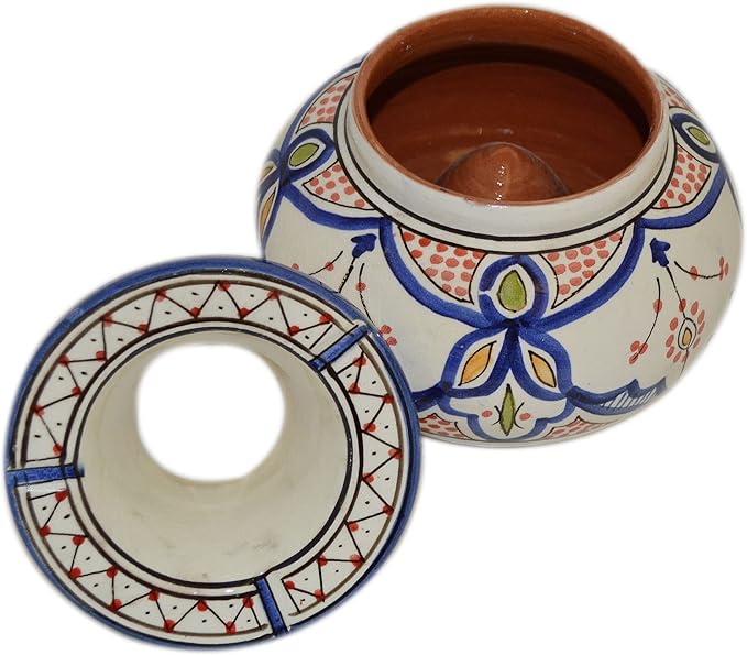 Ceramic Ashtrays Smokeless Exquisite Large Glazed White & Blue
