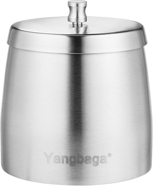 Yangbaga XL Ashtray with Lid for Cigarettes，Windproof/Rainproof Stainless Steel Smokeless Odorless Ash tray for Home Unbreakable Modern Ashtray for Indoor or Outdoor Use,Silver (X-Large)