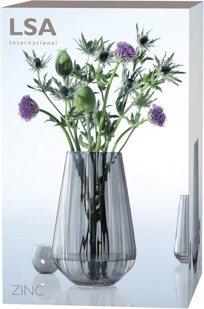 Zinc Vase H28cm Sheer Zinc
