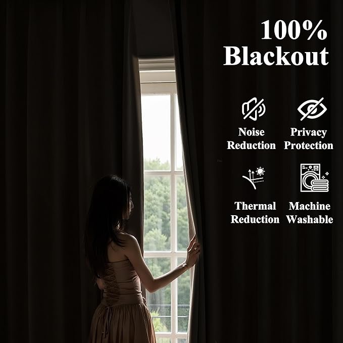 WEST LAKE Pinch Pleated Blackout Curtain Panels for Bedroom Living Room Patio Sliding Door,Sand Linen Blended Room Darkening Drapes 95 Inches Length,French Pleat Window Treatment,60"Wx95"L(Pack of 1)