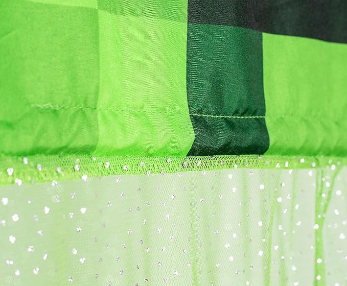Minecraft Green Creeper Kids Bed Canopy Curtains for Ceiling, Hanging Mosquito Netting | Play Room Accessories, Cover for Nursery Baby Crib | Official Video Game Home Decor Collectible