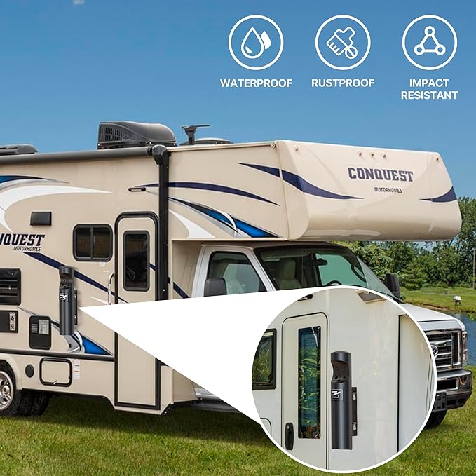 Wall Mounted Cylinder Cigarette Ashtray for Outside, Outdoor Disposal, Butt Receptacle, Commercial Container, Smokers Outpost for Patio, Office, Bars - Black