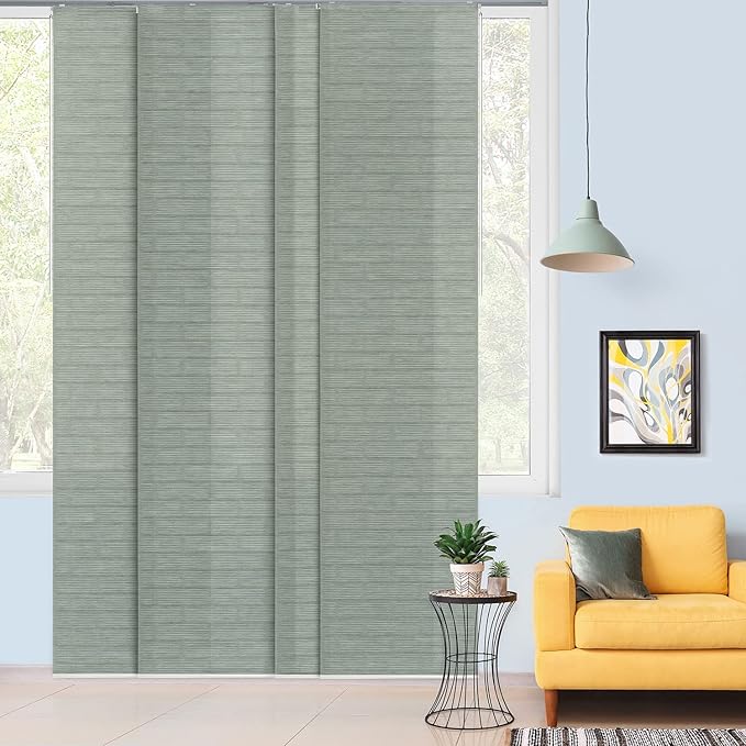 GoDear Design Adjustable Sliding Panel Track Blinds, Fits Windows, Patio Doors, Sliding Glass Doors, Closet Doors, Adjustable Track Width 45.8"- 86", Trimmable Panel Height Up to 96", Blushing Hippo