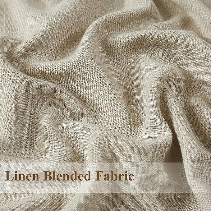 WEST LAKE Pinch Pleated Blackout Curtain Panels for Bedroom Living Room Patio Sliding Door,Sand Linen Blended Room Darkening Drapes 95 Inches Length,French Pleat Window Treatment,60"Wx95"L(Pack of 1)