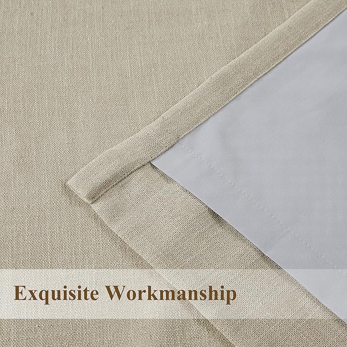 WEST LAKE Pinch Pleated Blackout Curtain Panels for Bedroom Living Room Patio Sliding Door,Sand Linen Blended Room Darkening Drapes 95 Inches Length,French Pleat Window Treatment,60"Wx95"L(Pack of 1)